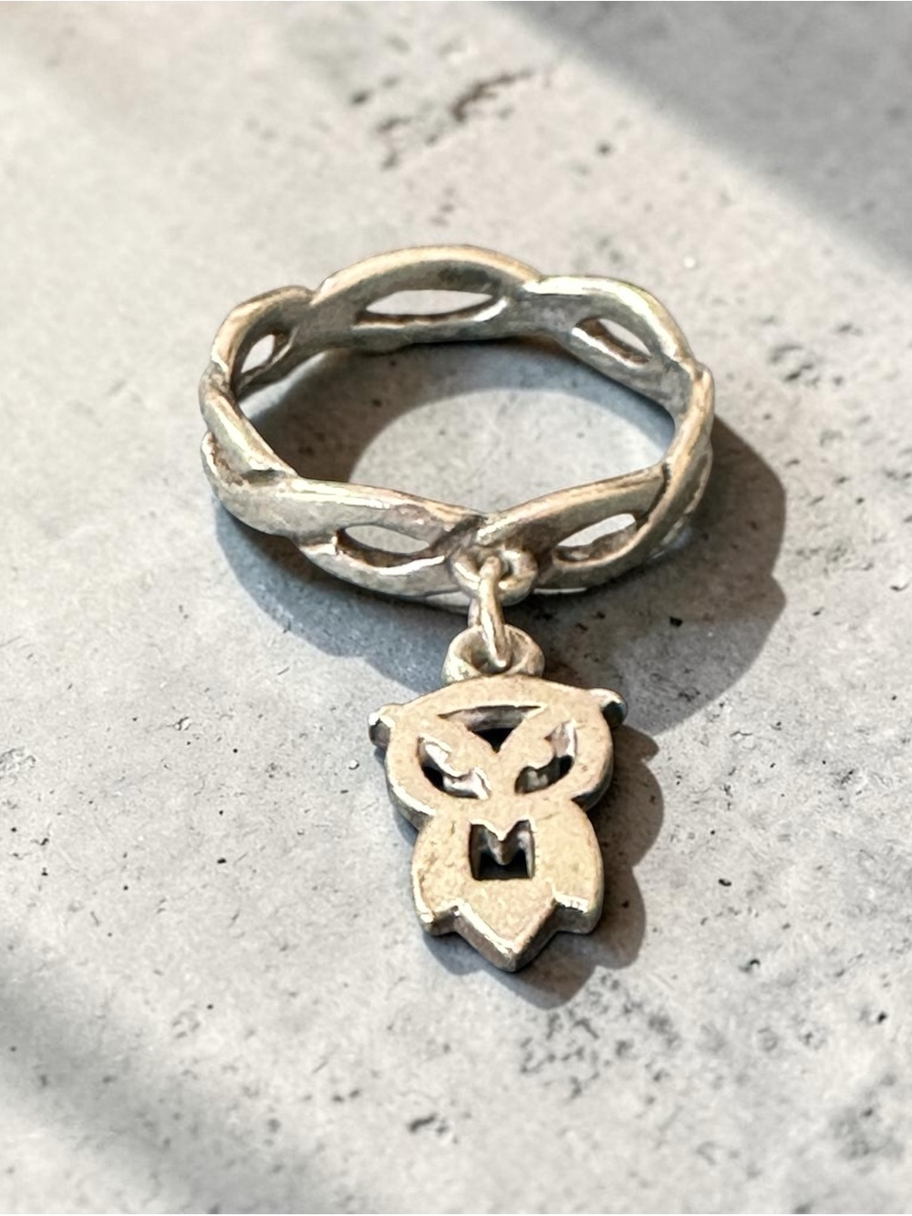 JAMES AVERY STERLING SILVER DANGLE OWL RING